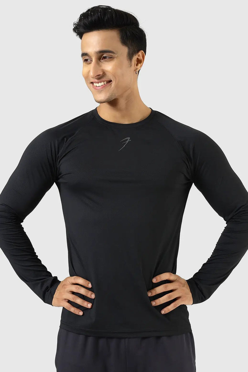 Core Fullsleeves T-shirt Black by Fuaark Nz