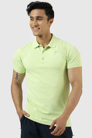Aura Polo T-shirt Lime by Fuaark Nz