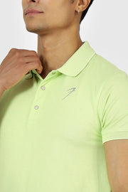 Aura Polo T-shirt Lime by Fuaark Nz