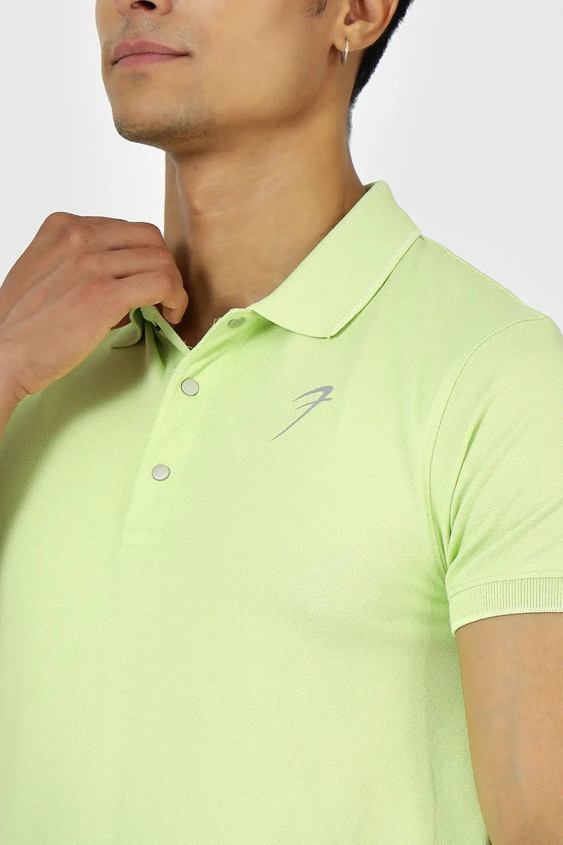 Aura Polo T-shirt Lime by Fuaark Nz