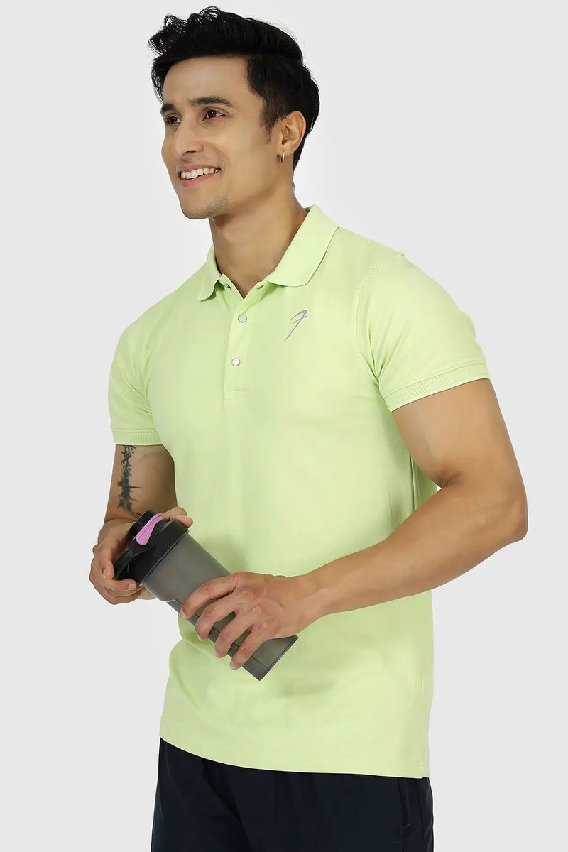 Aura Polo T-shirt Lime by Fuaark Nz