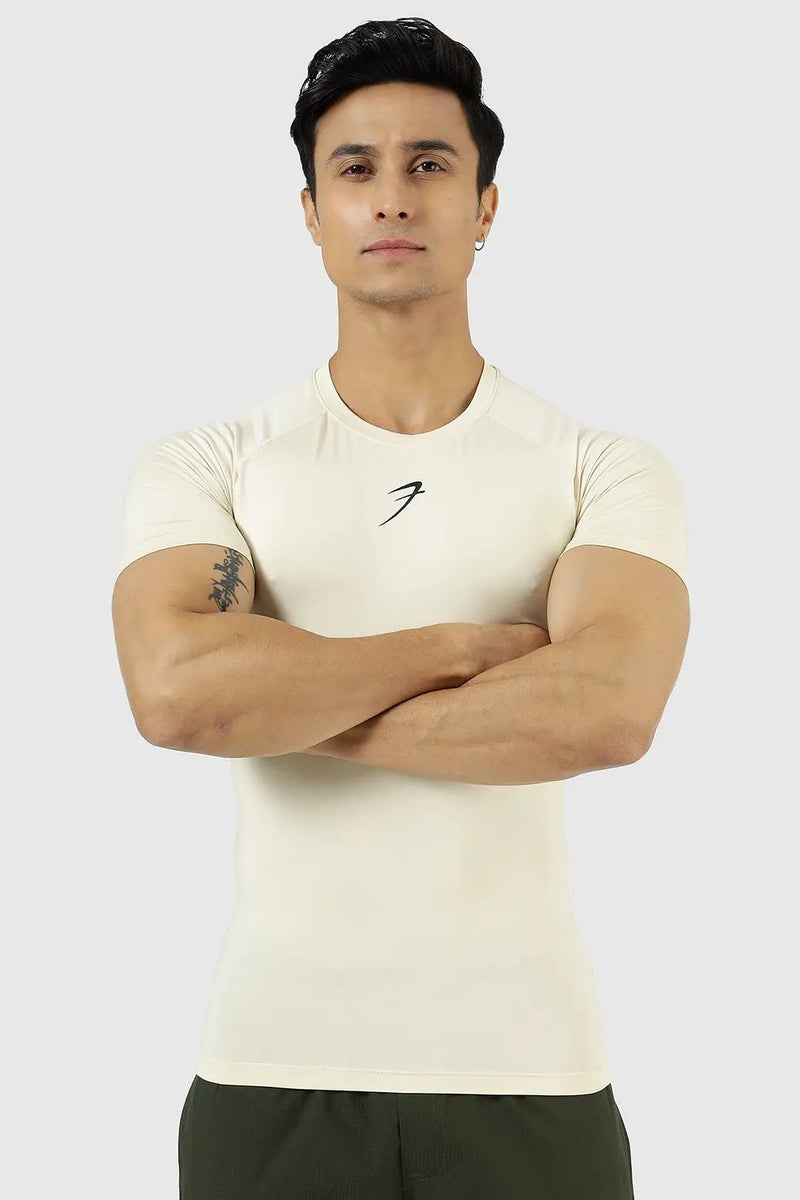 Compression T-shirt Beige by Fuaark Nz