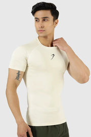Compression T-shirt Beige by Fuaark Nz