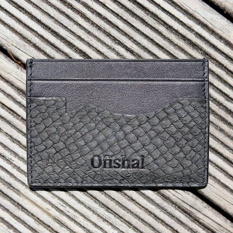 Ofishal Men's Fish Leather Wallet Fish Leather Card Holder Wallet Fish Leather Card Holder Wallet