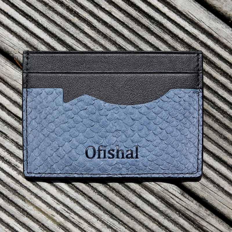 Ofishal Men's Fish Leather Wallet Fish Leather Card Holder Wallet Fish Leather Card Holder Wallet