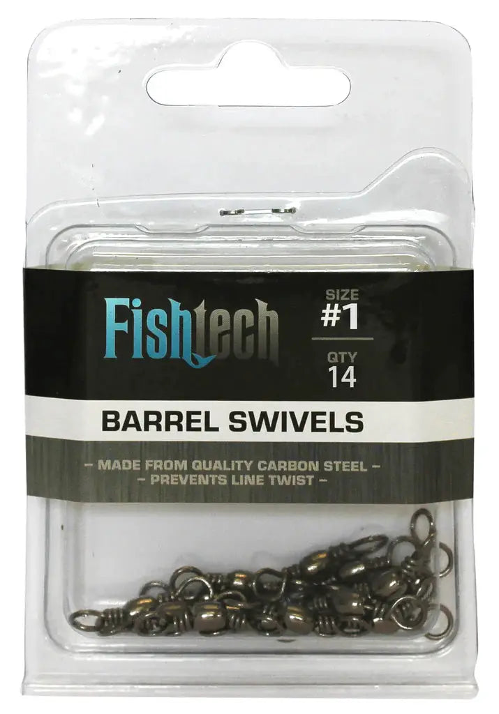 Fishtech #1 Barrel Swivels (14 per pack) by NZ Diver