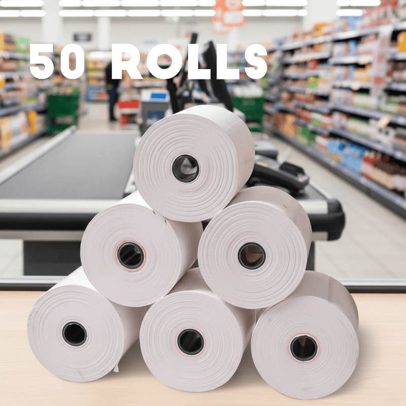 dealonline.co.nz dealonlinenz (50 Rolls) 80mm x 80mm Thermal Paper Receipt Rolls 65m/roll 80mm x 80mm Thermal Receipt Paper 65m Rolls