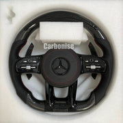 Mercedes-Benz Steering Wheel (Carbon Fiber+Perforated Leather) #06 by CARBONISE