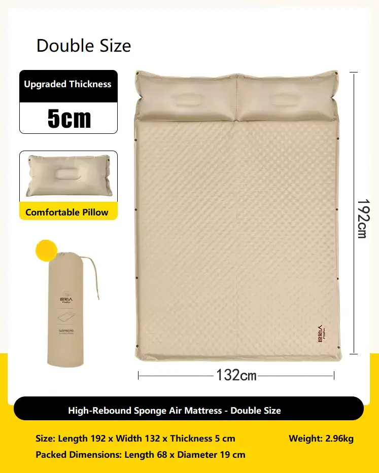 Self-Inflating Mattress – Double Size | Outdoor & Home Use PRI32525 by ECOTREK