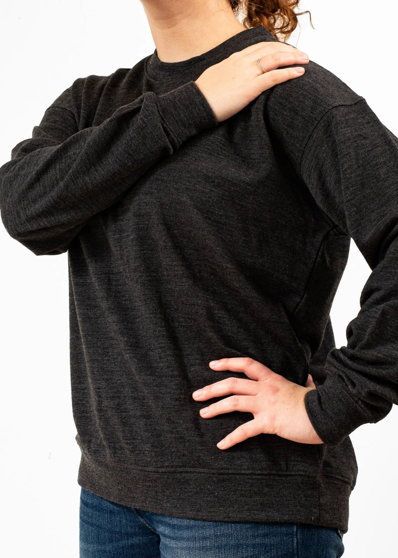 Women's Crew Sweatshirt - 100% Merino Wool, Slate Grey (SECOND) by Merino 365 NZ