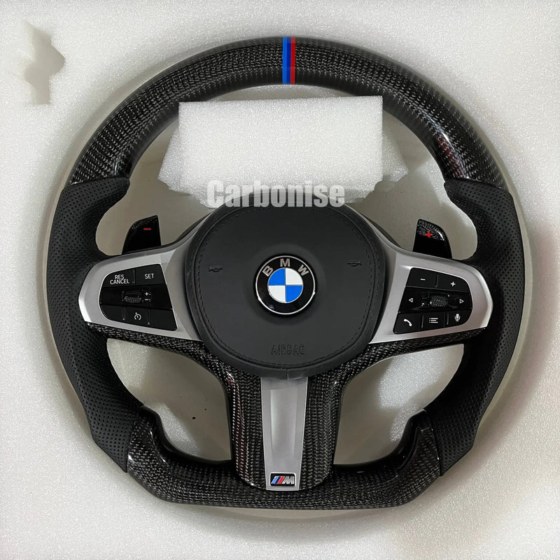 BMW Steering Wheel (Carbon Fiber+Perforated Leather) #1 by CARBONISE