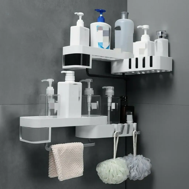 Shower Caddy Corner Bathroom Storage Shelf Holder Rack Organiser Adhesive Tripod by salelink.co.nz