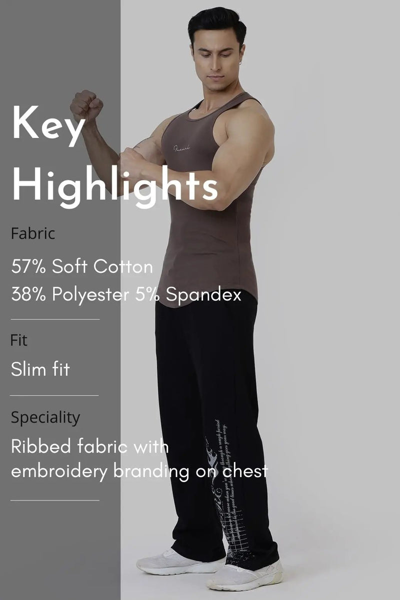 Ribbed Tank Brown by Fuaark Nz