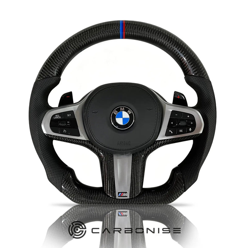 BMW Steering Wheel (Carbon Fiber+Perforated Leather) #1 by CARBONISE
