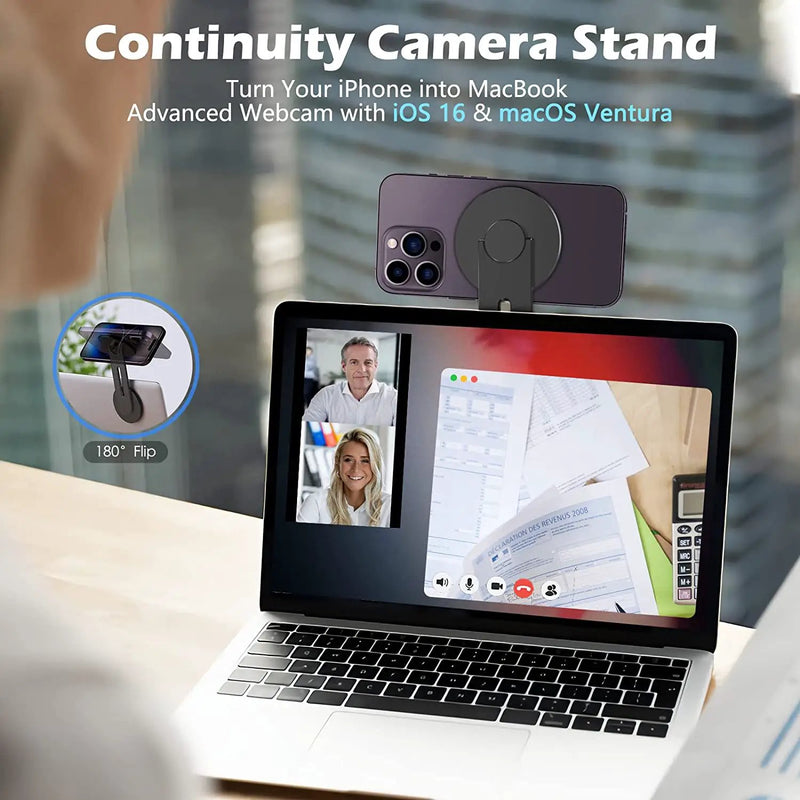 Magnetic Laptop Phone Holder - black by salelink.co.nz