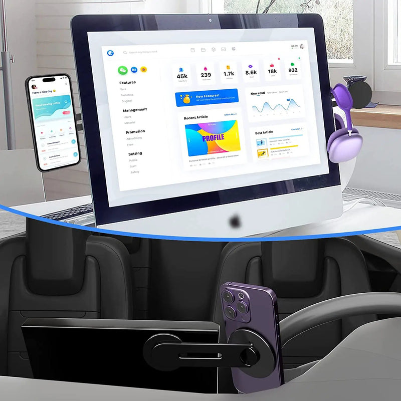 New Magnetic Laptop Phone Holder Gray by salelink.co.nz