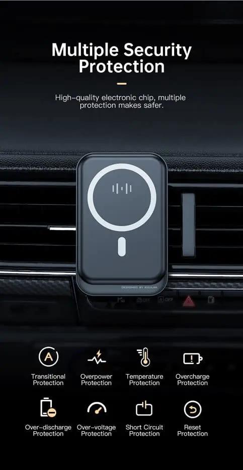 Magnetic Wireless Car Charger Black by salelink.co.nz