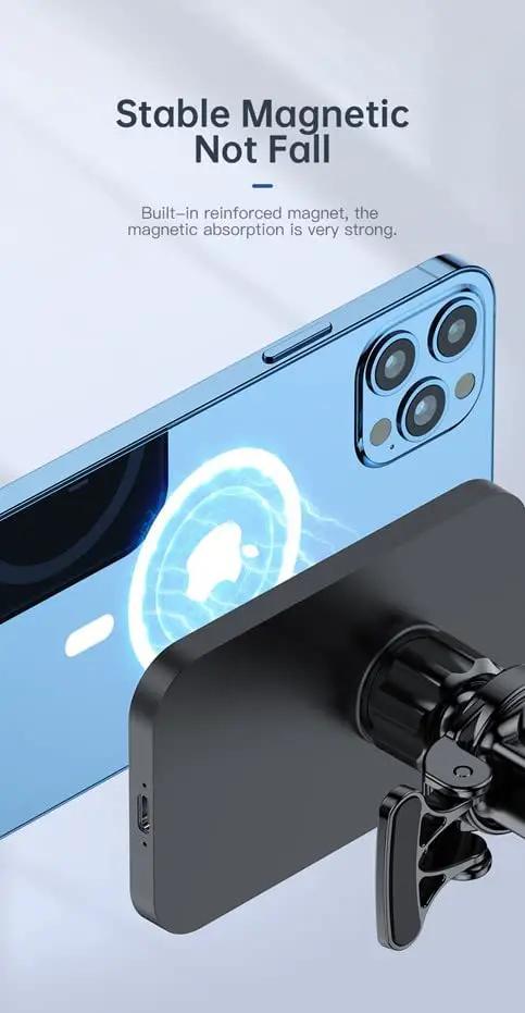Magnetic Wireless Car Charger Black by salelink.co.nz