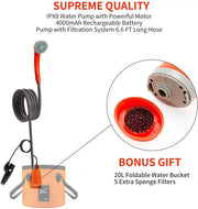 Portable Camping Shower Kit with Folding Bucket by salelink.co.nz