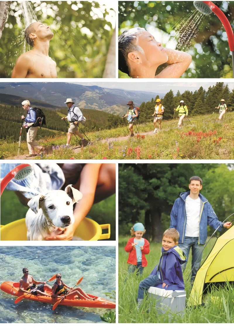 Portable Camping Shower Kit with Folding Bucket by salelink.co.nz