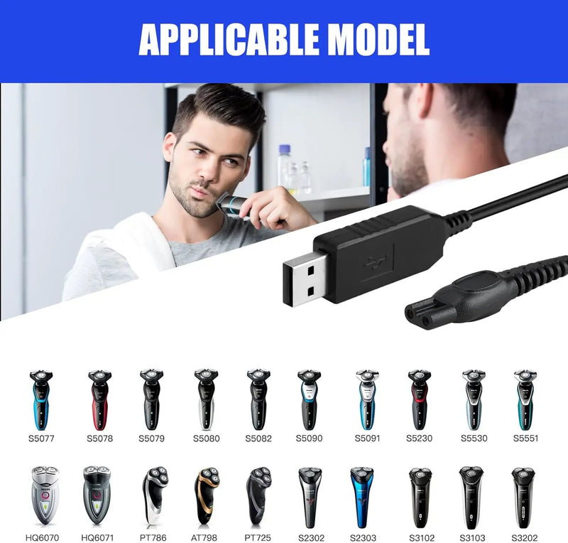 USB Charger Cable for Philips Shaver 15V by salelink.co.nz