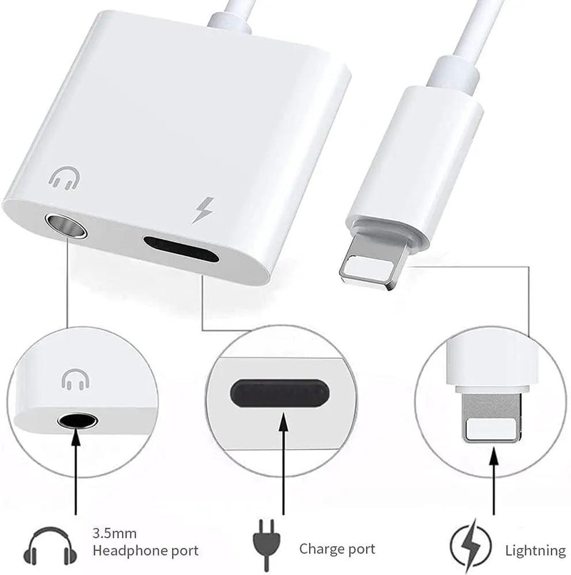 2 in 1 Dual Lightning Audio Charge Adapter by salelink.co.nz
