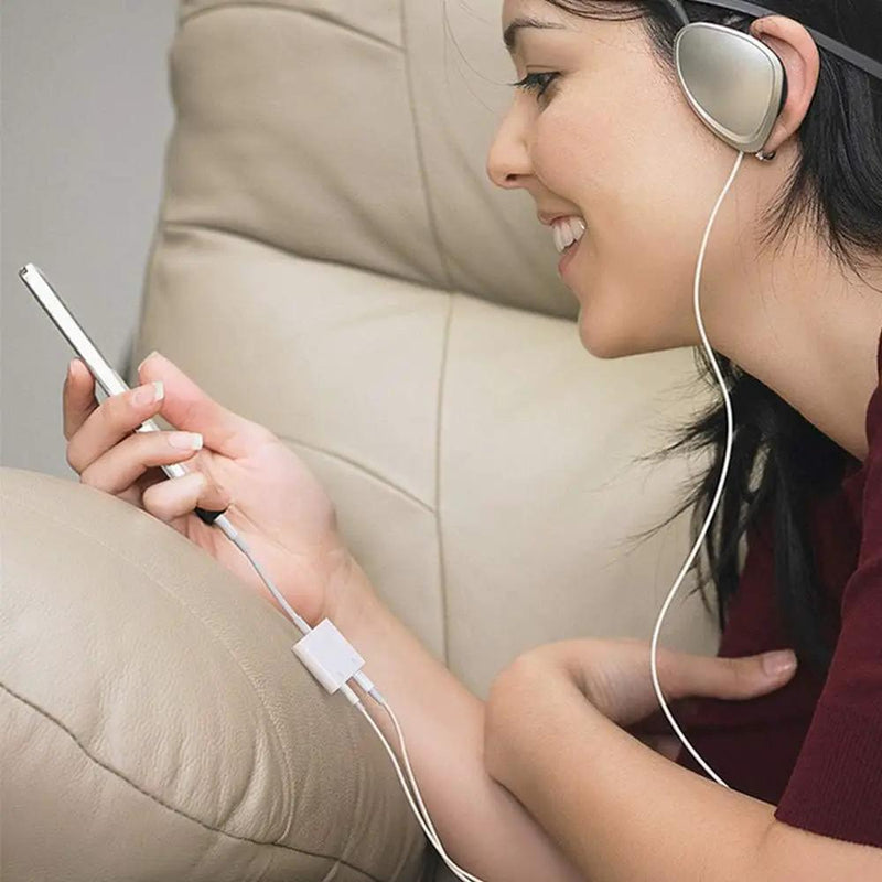 2 in 1 Dual Lightning Audio Charge Adapter by salelink.co.nz