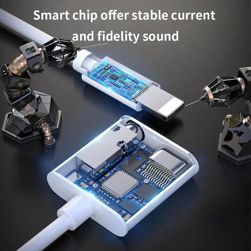 2 in 1 Dual Lightning Audio Charge Adapter by salelink.co.nz