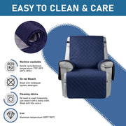 Recliner Sofa Chair Cover Black-L by salelink.co.nz