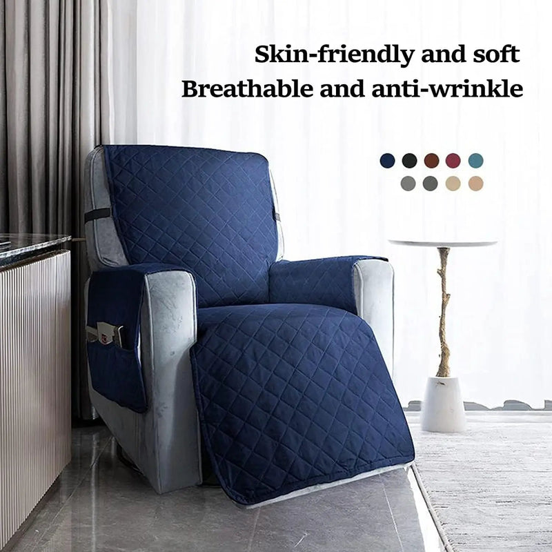Recliner Sofa Chair Cover Navy-L by salelink.co.nz