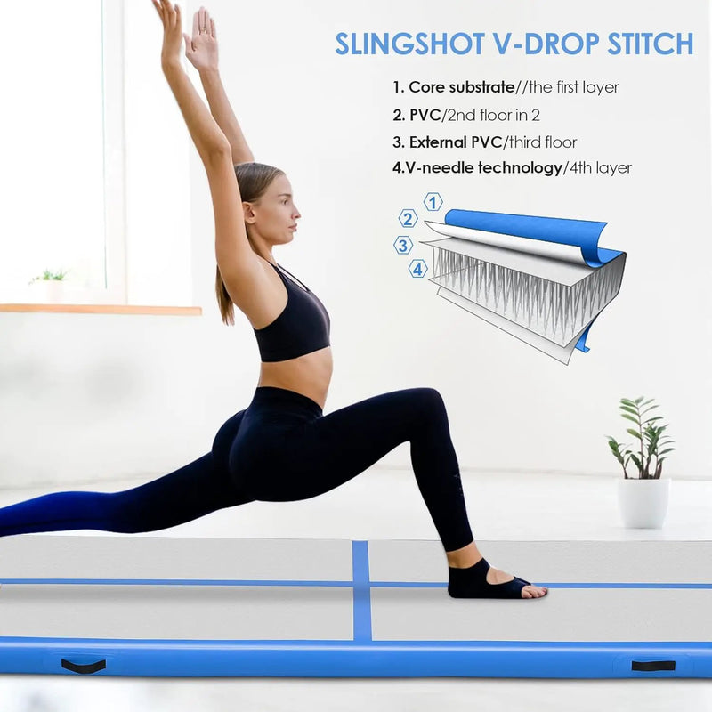 Air Track Gym Mat Blue-4x1x0.1m by salelink.co.nz