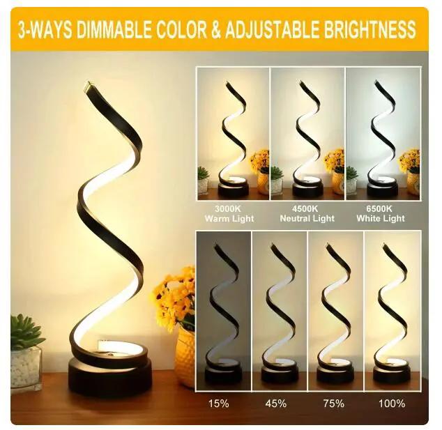 Spiral LED Table Lamp by salelink.co.nz