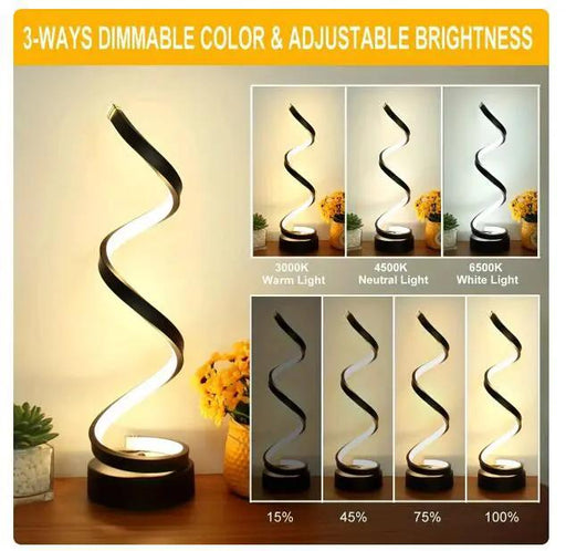 Spiral LED Table Lamp by salelink.co.nz
