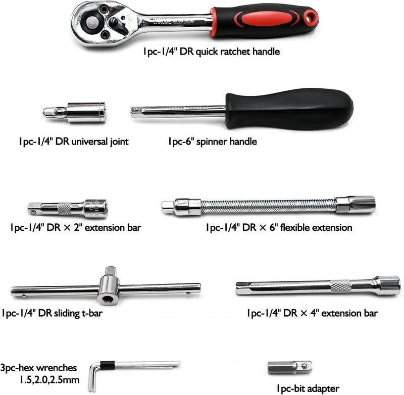 46Pcs Ratchet Wrench Socket Set by salelink.co.nz