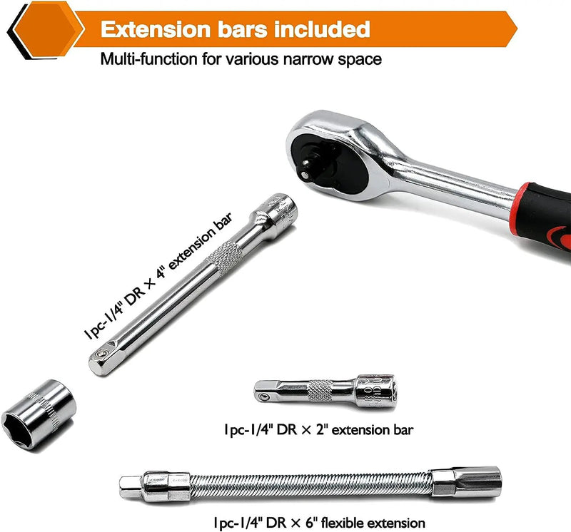 46Pcs Ratchet Wrench Socket Set by salelink.co.nz
