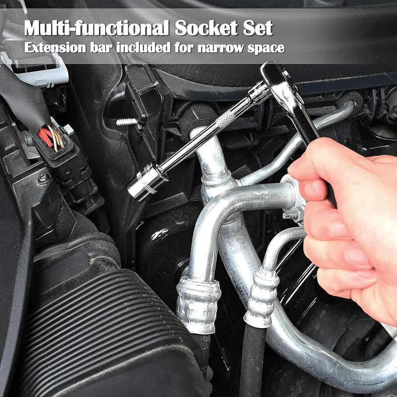 46Pcs Ratchet Wrench Socket Set by salelink.co.nz