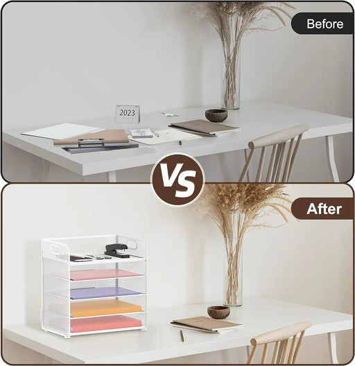 5 Tier Paper Letter Tray Organizer by salelink.co.nz