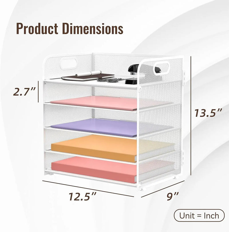 5 Tier Paper Letter Tray Organizer by salelink.co.nz