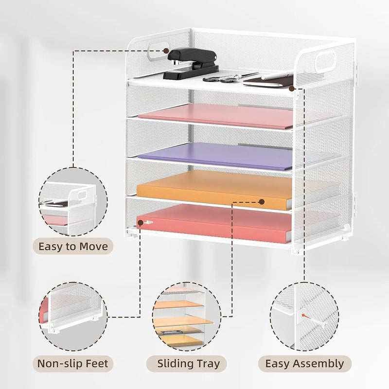 5 Tier Paper Letter Tray Organizer by salelink.co.nz