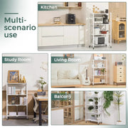 Folding Shelving Rack White-4-Tier by salelink.co.nz