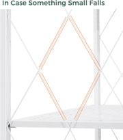 Folding Shelving Rack White-4-Tier by salelink.co.nz