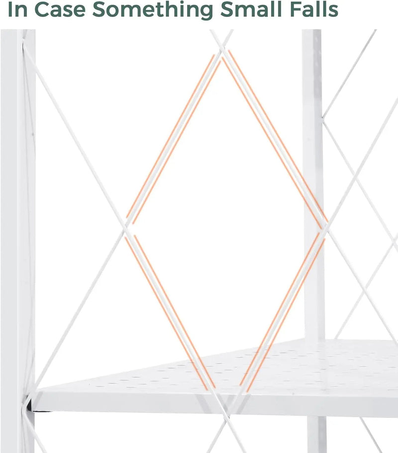 Folding Shelving Rack White-4-Tier by salelink.co.nz
