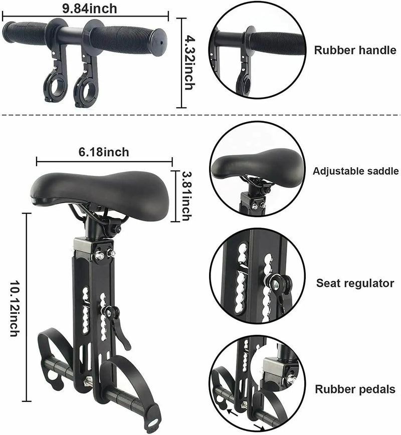 Bike Child Kids Seat with Handlebar by salelink.co.nz