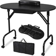 Folding Manicure Table Black by salelink.co.nz