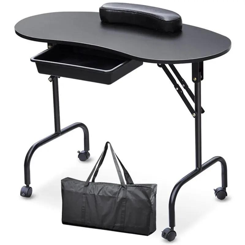 Folding Manicure Table Black by salelink.co.nz