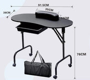 Folding Manicure Table Black by salelink.co.nz