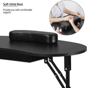 Folding Manicure Table Black by salelink.co.nz