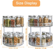 2 Tier Lazy Susan Turntable Organizer Spice Rack Makeup Organizer by salelink.co.nz