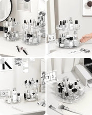 2 Tier Lazy Susan Turntable Organizer Spice Rack Makeup Organizer by salelink.co.nz
