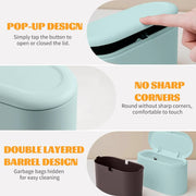 Desktop Trash Can with Lid by salelink.co.nz